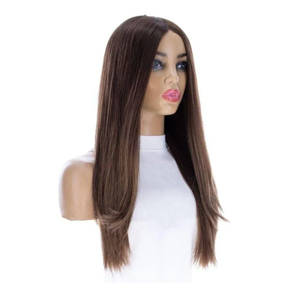 24" Gisele Silk Top Wig Medium Brown Balayage