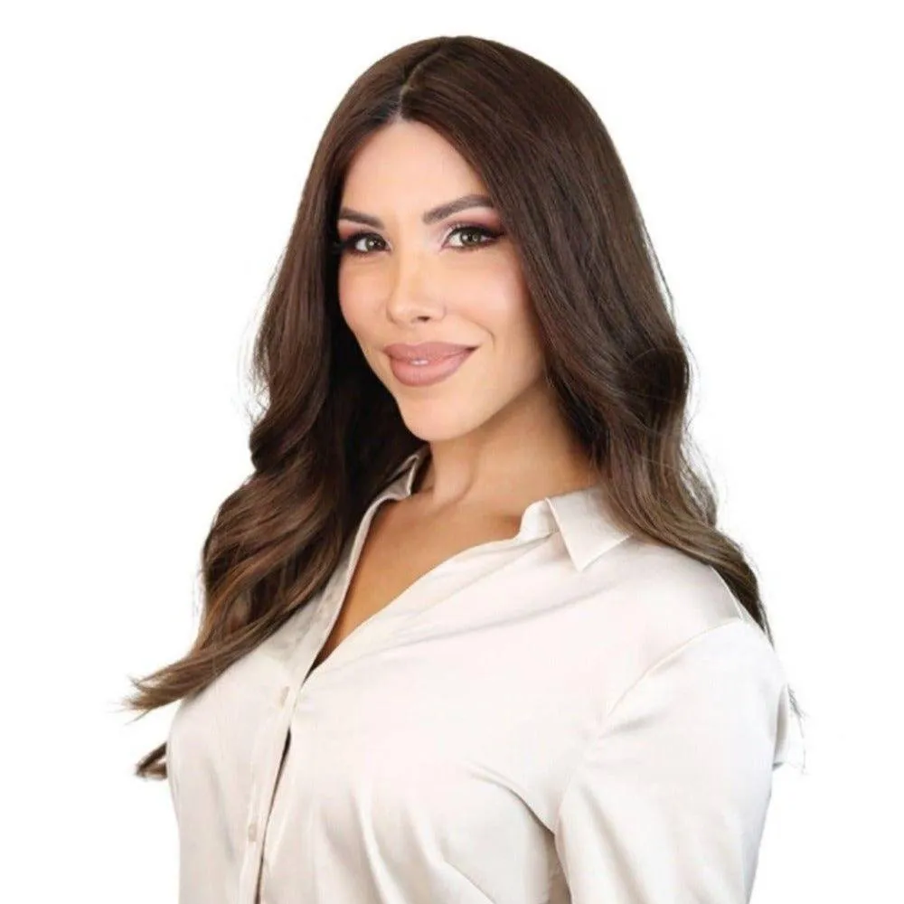 24" Gisele Silk Top Wig Medium Brown Balayage