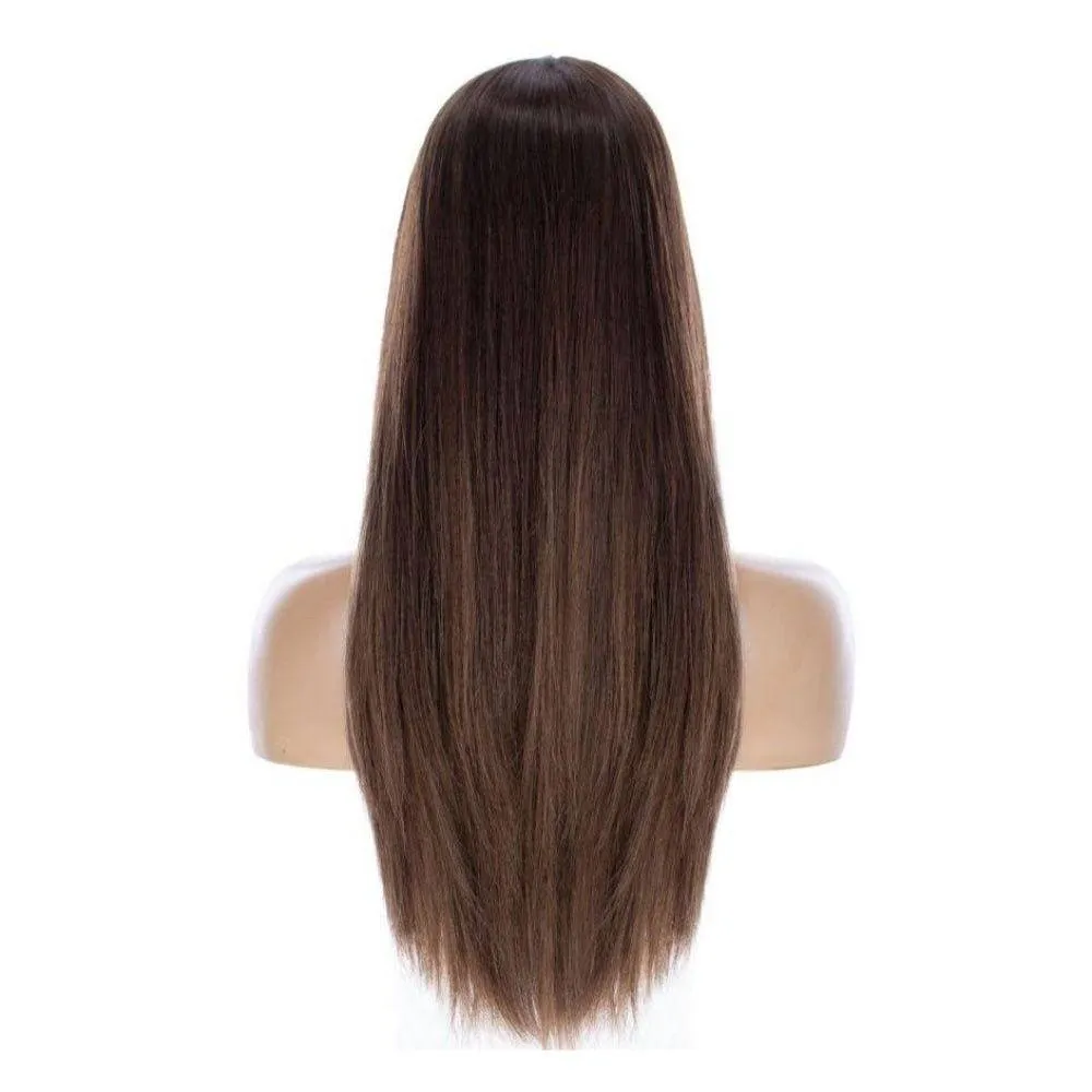24" Gisele Silk Top Wig Medium Brown Balayage