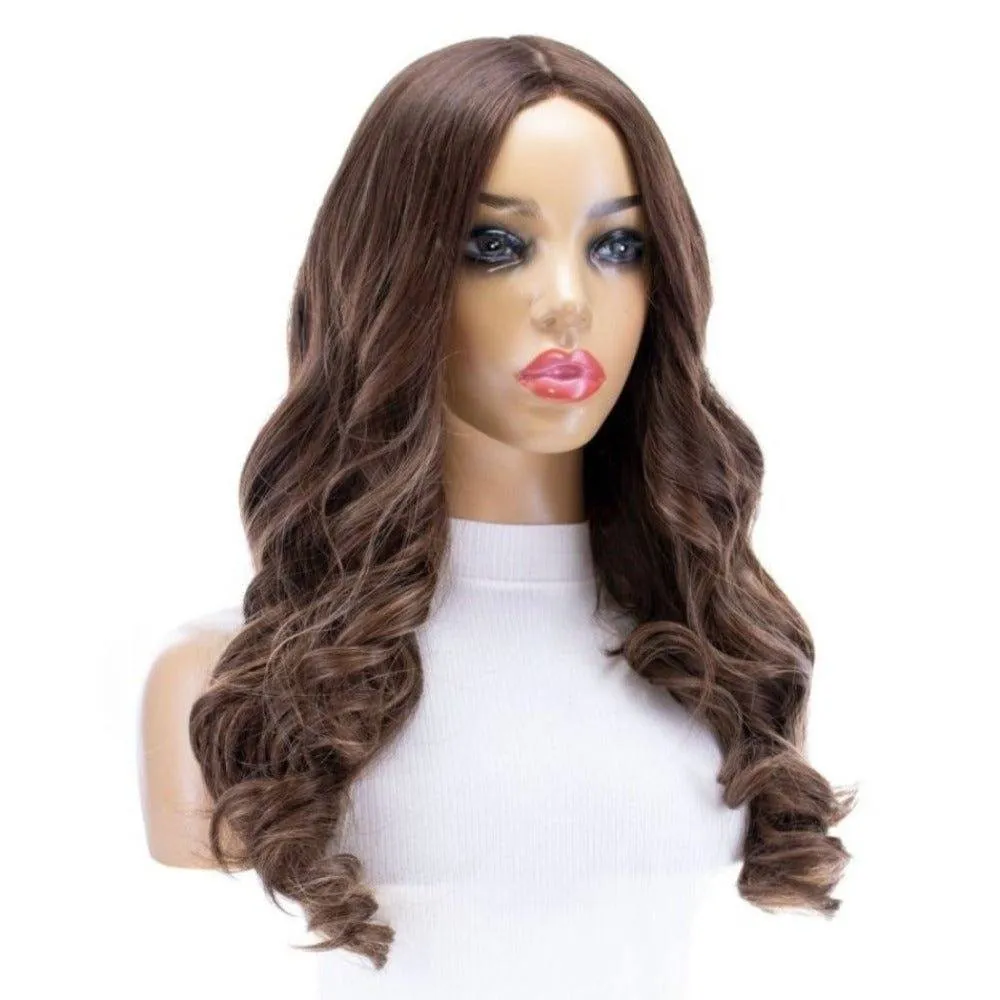 24" Gisele Silk Top Wig Medium Brown Balayage
