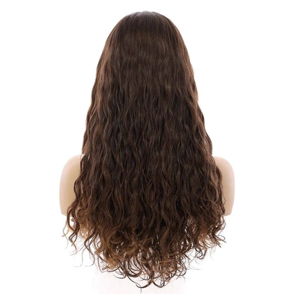 24" Luxe Silk Top Wig #5 Warm Dark Brown Wavy