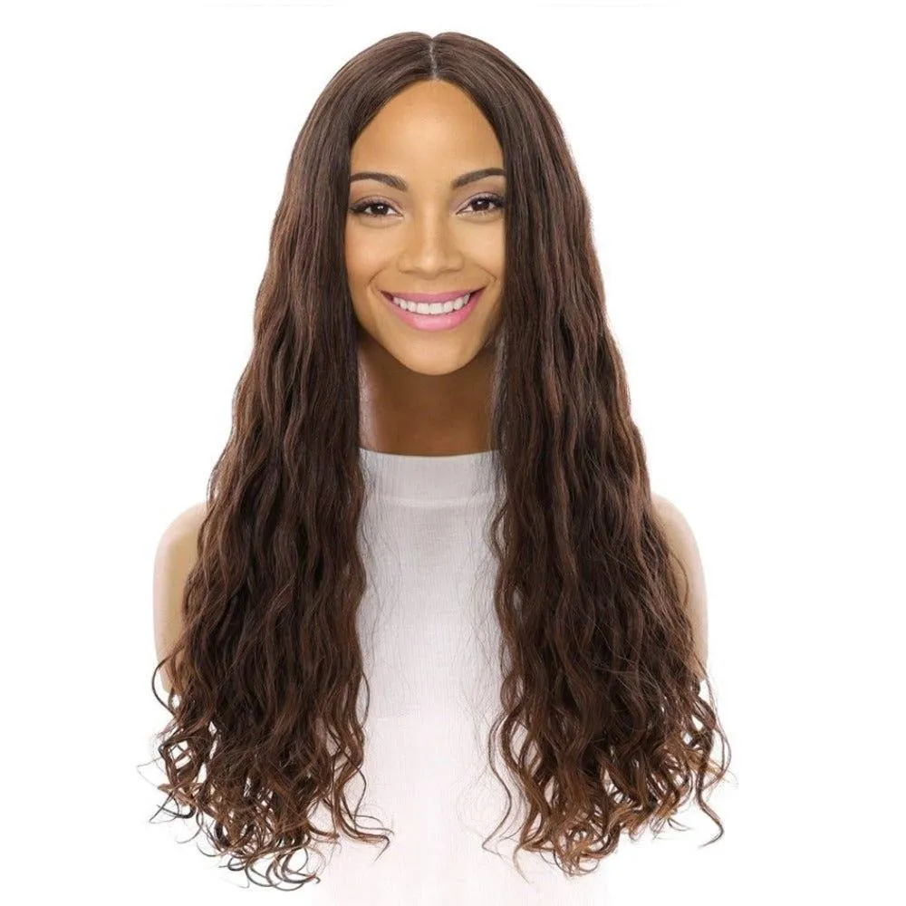 24" Luxe Silk Top Wig #5 Warm Dark Brown Wavy