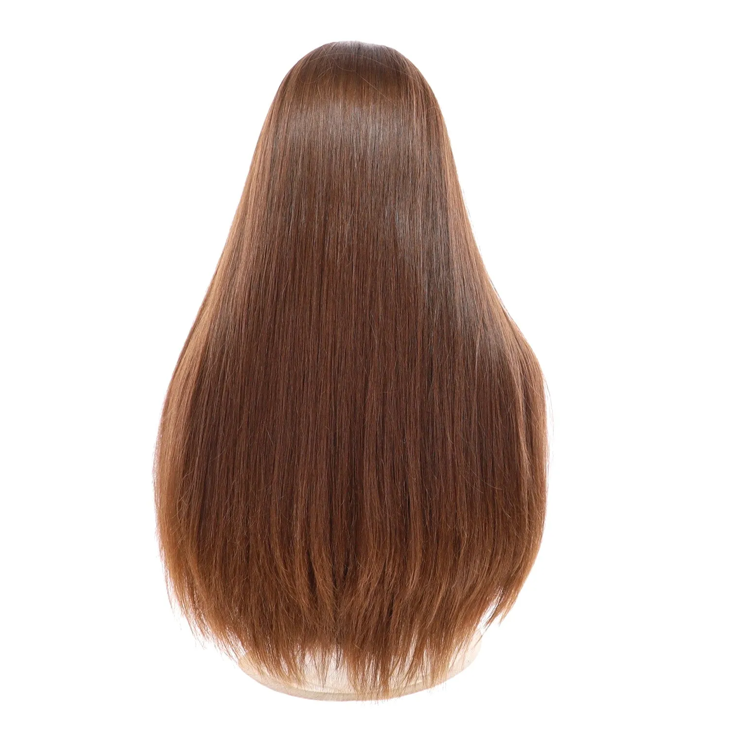 24" Luxe Silk Top Wig #8 Warm Medium Brown