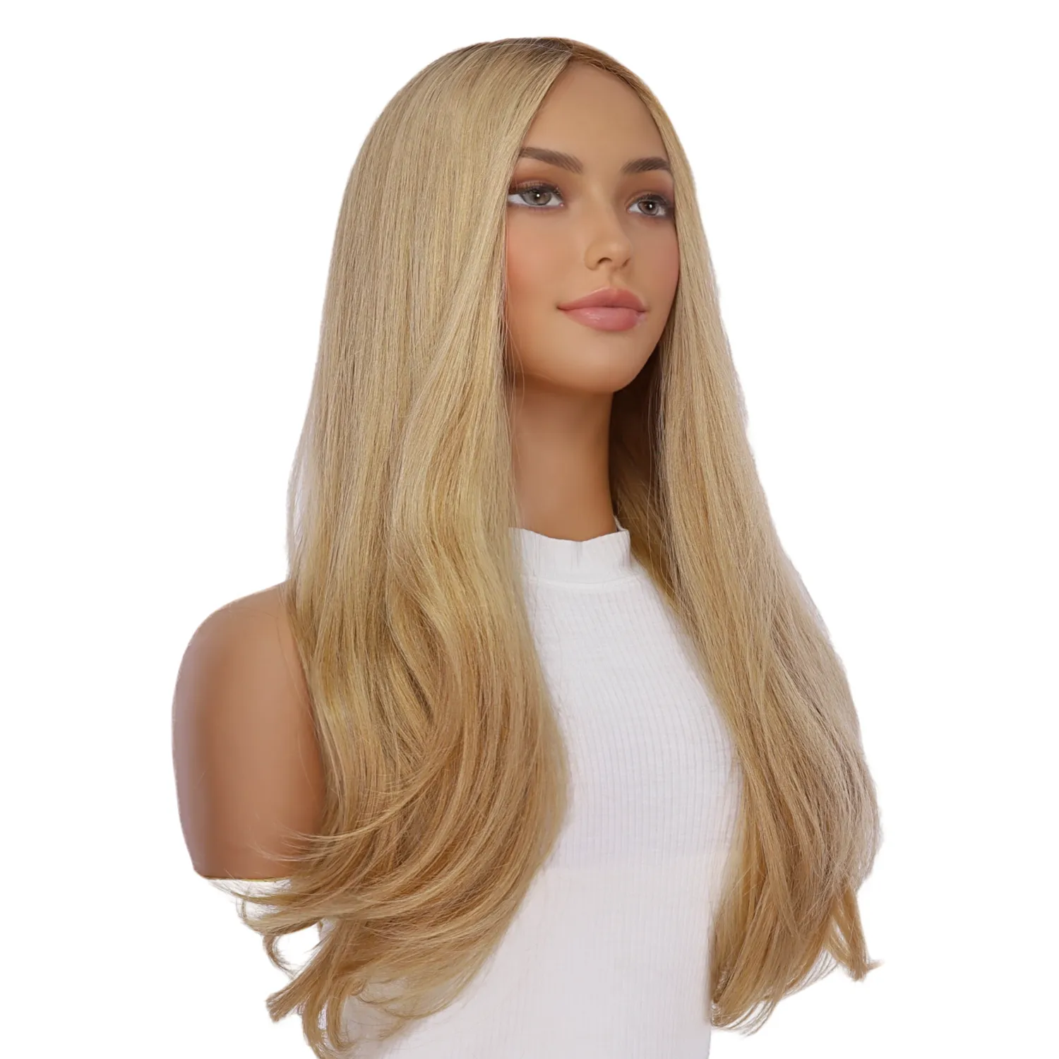 26" Amber Silk Top Wig Golden Blonde