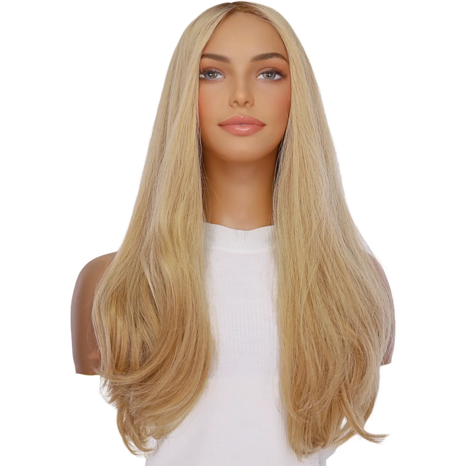 26" Amber Silk Top Wig Golden Blonde