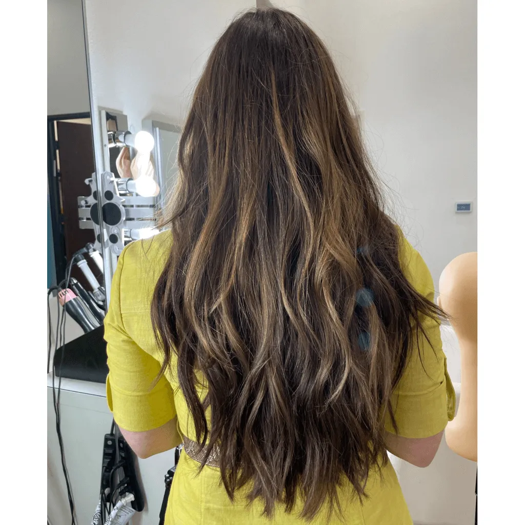 26" Luxe Silk Top Wig #4 Dark Brown w/ Balayage Color Service