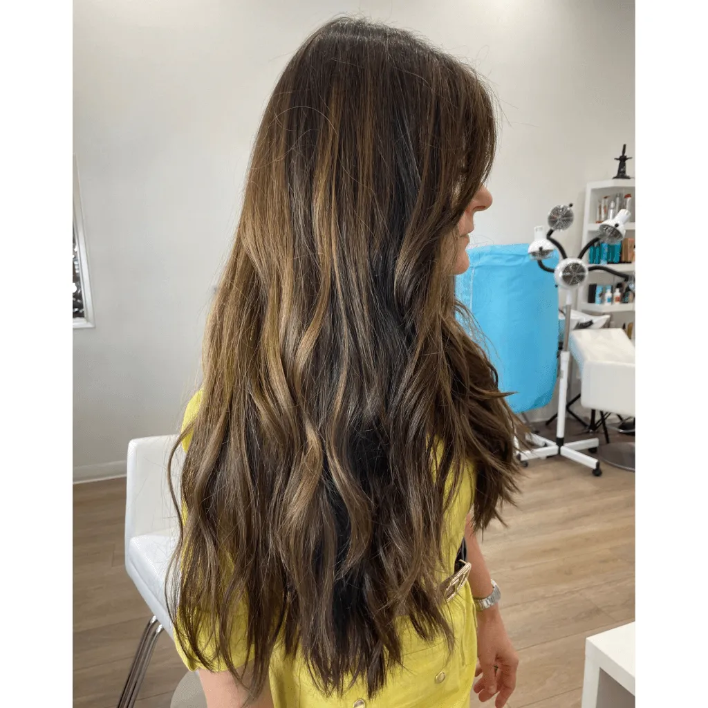 26" Luxe Silk Top Wig #4 Dark Brown w/ Balayage Color Service