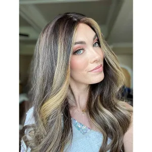 26" Luxe Silk Top Wig #Dark Brown w/ Balayage