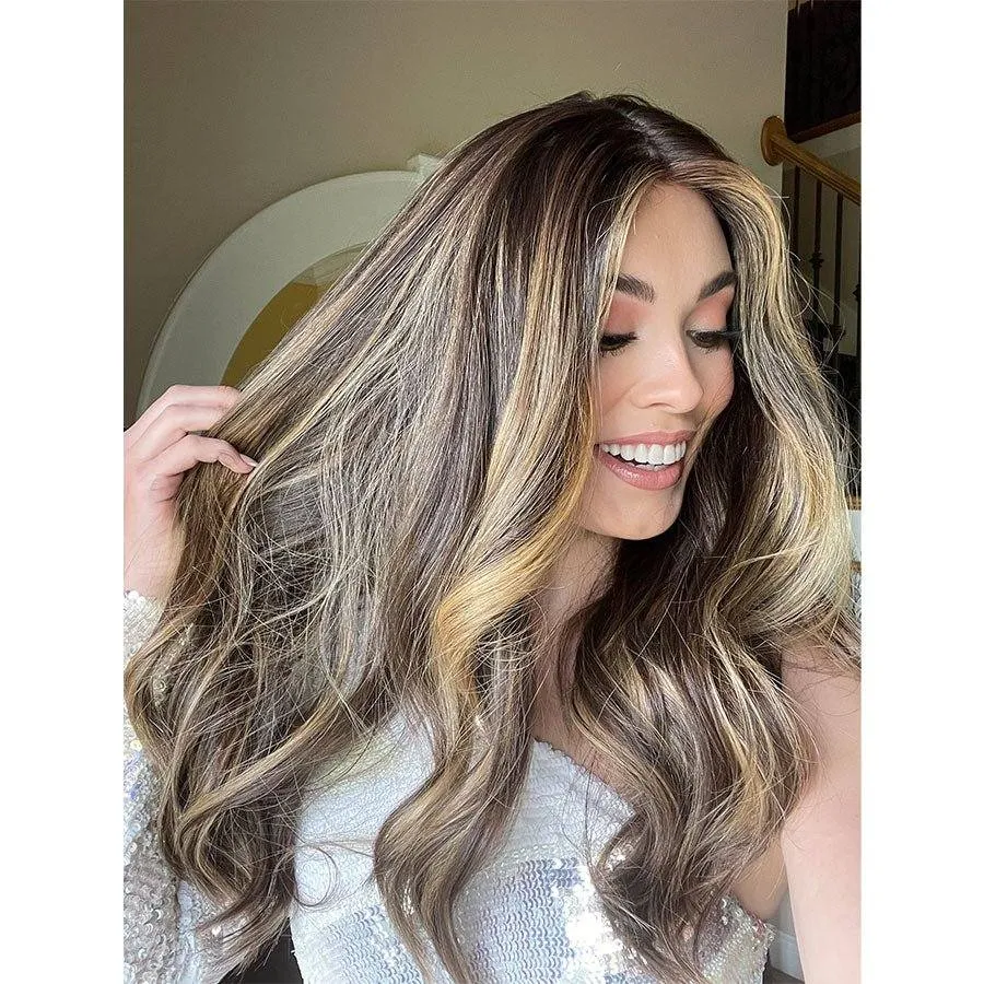 26" Luxe Silk Top Wig #Dark Brown w/ Balayage