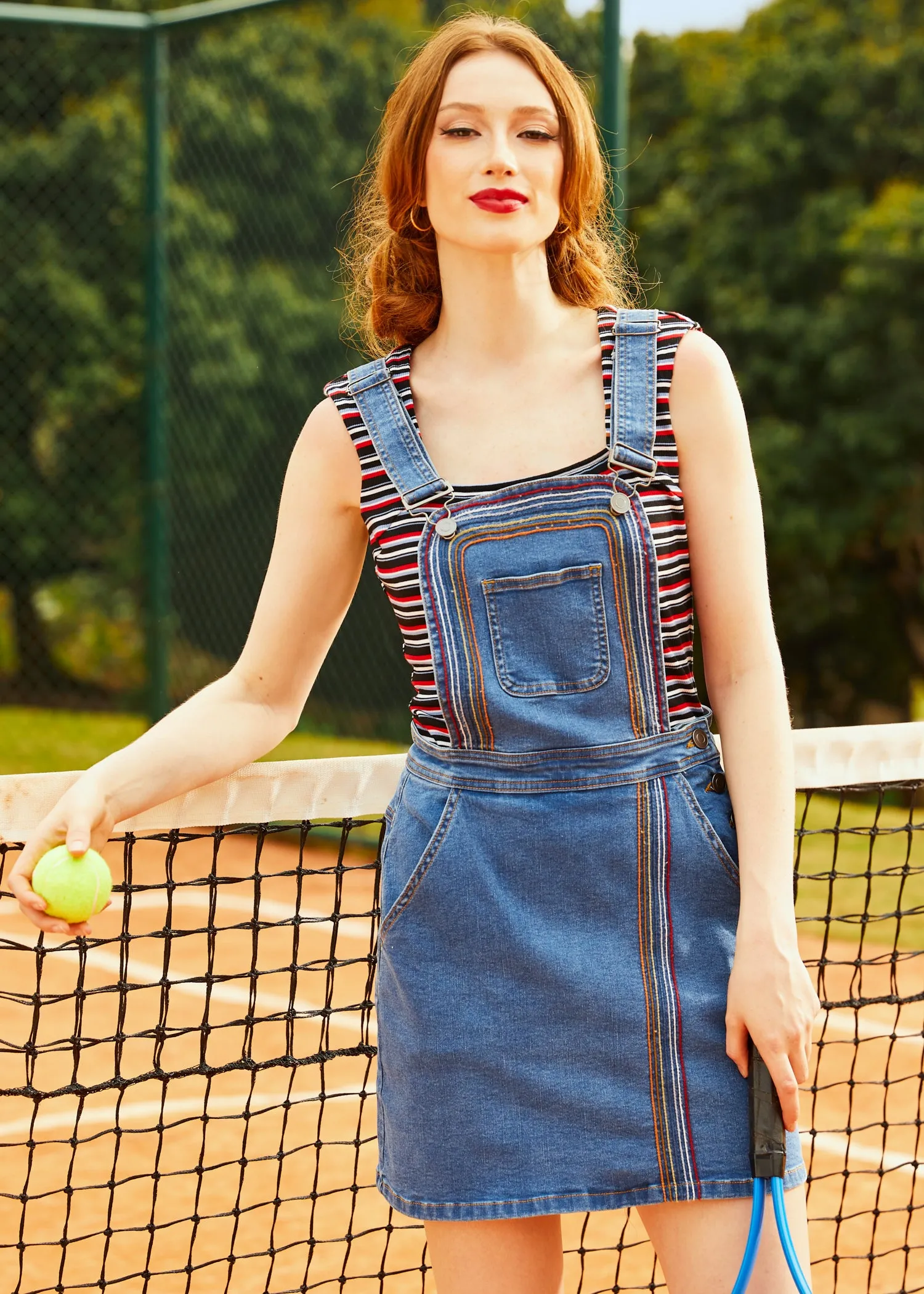 A Posh Picnic Denim Overall Jumper