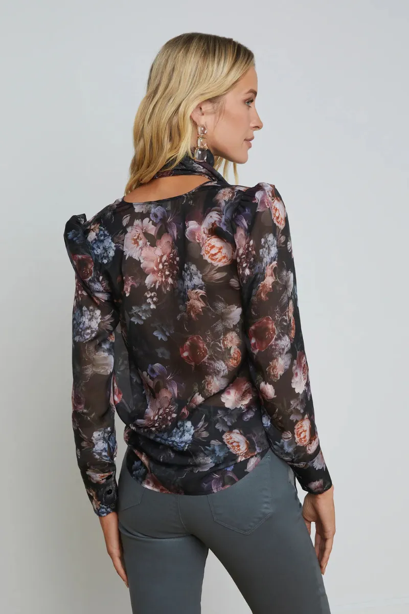 Cambria Silk Tie-Neck Blouse