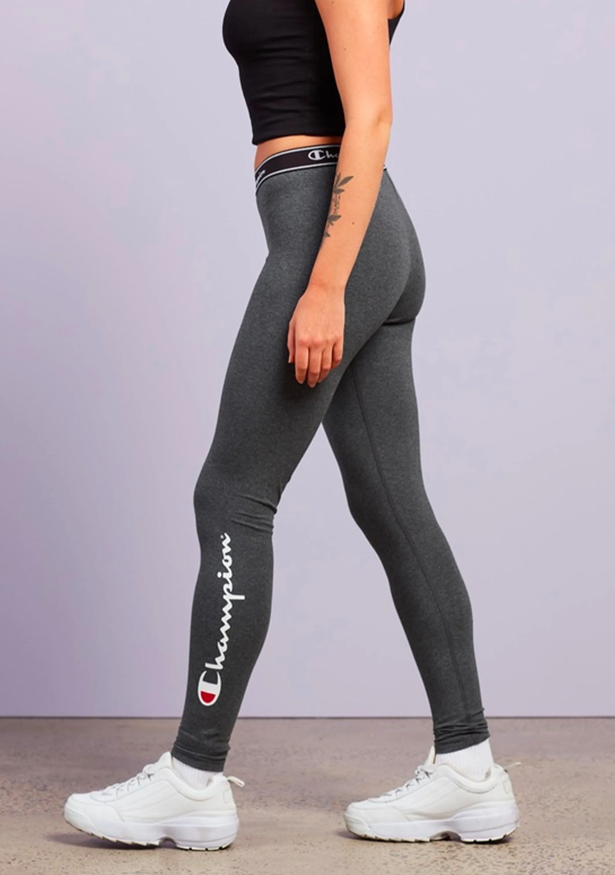 Champion Women’s Script Logo Tights Granite Heather