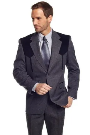 Circle S Mens Charcoal Polyester Boise Sportcoat Jacket Blazer 44 R