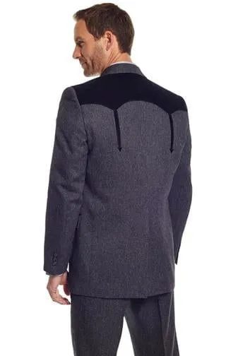Circle S Mens Charcoal Polyester Boise Sportcoat Jacket Blazer 46 R