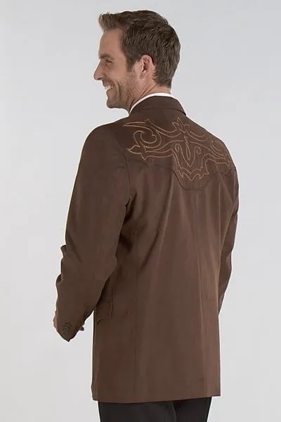 Circle S Mens Chestnut 100% Microsuede Galveston Boot Stitch Jacket Blazer 48 L