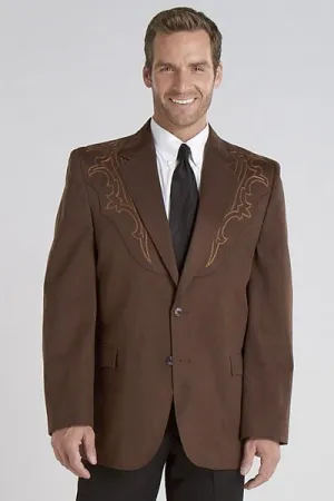 Circle S Mens Chestnut 100% Microsuede Galveston Boot Stitch Jacket Blazer 54 RX