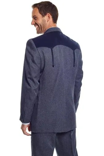 Circle S Mens Heather Navy Polyester Boise Sportcoat Jacket Blazer 54 LX