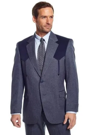 Circle S Mens Heather Navy Polyester Boise Sportcoat Jacket Blazer 54 LX