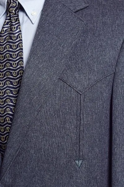 Circle S Mens Heather Navy Polyester Vegas Sportcoat Jacket Blazer 46 R