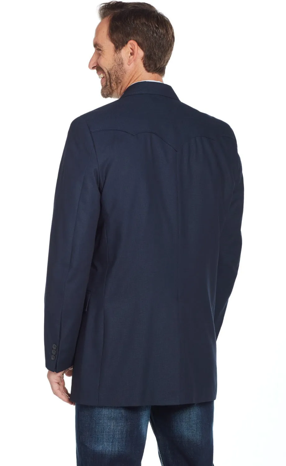 Circle S Mens Navy Polyester Plano Western Sport Coat 38 R
