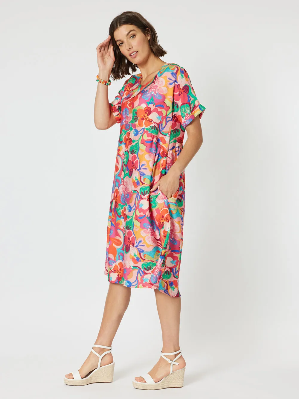 Clarity Garden Party Dress Hot Pink