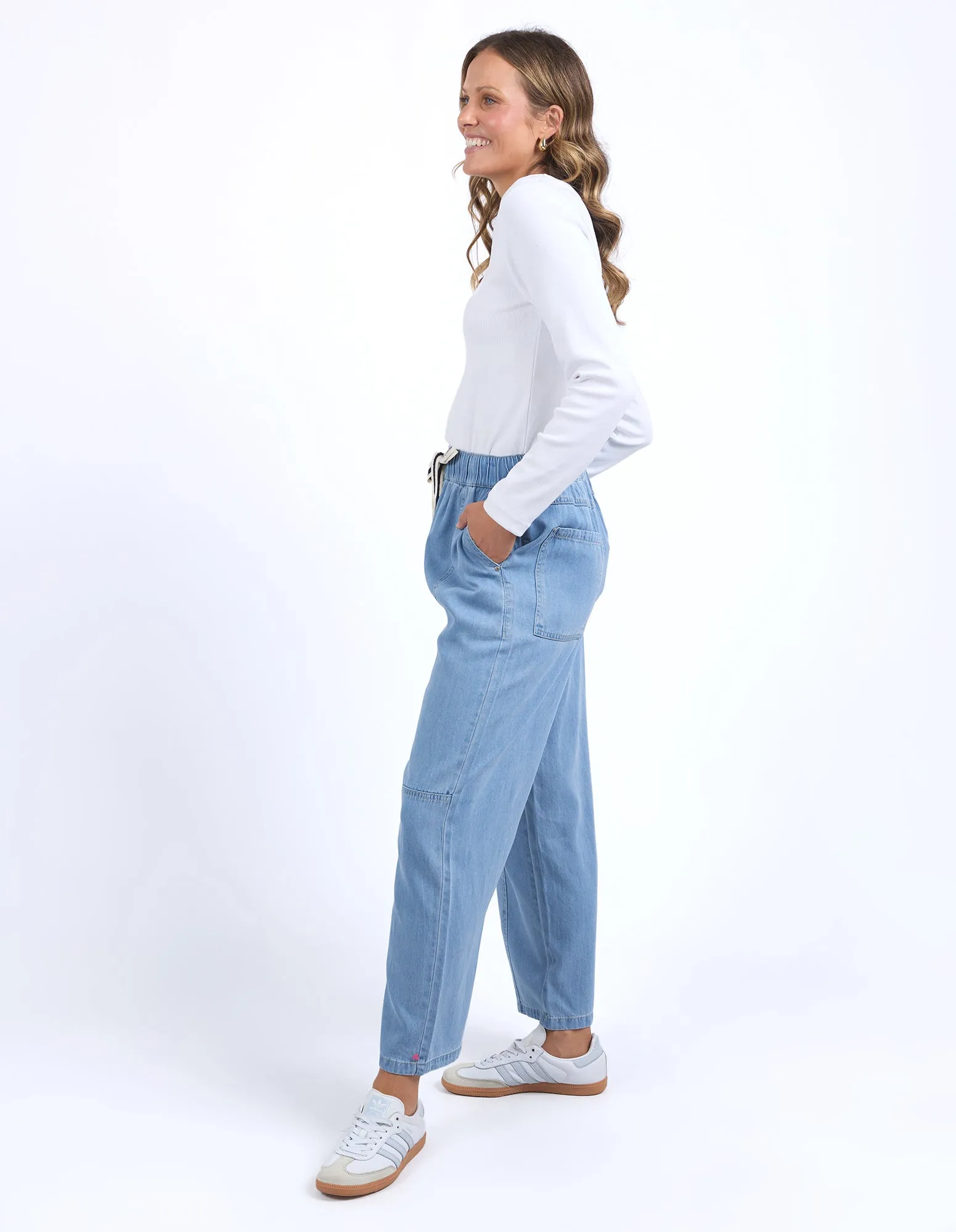 Elm Neve Relaxed Denim Pant Light Blue Wash