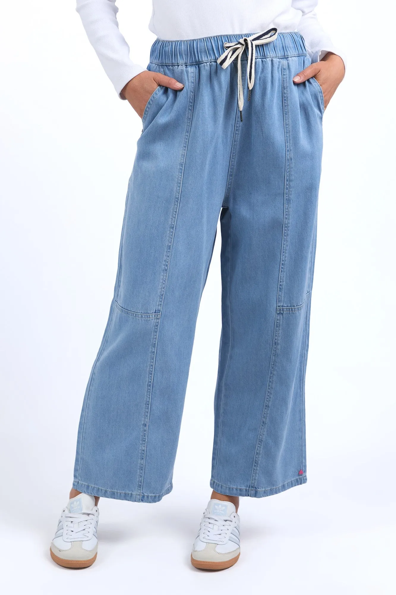 Elm Neve Relaxed Denim Pant Light Blue Wash