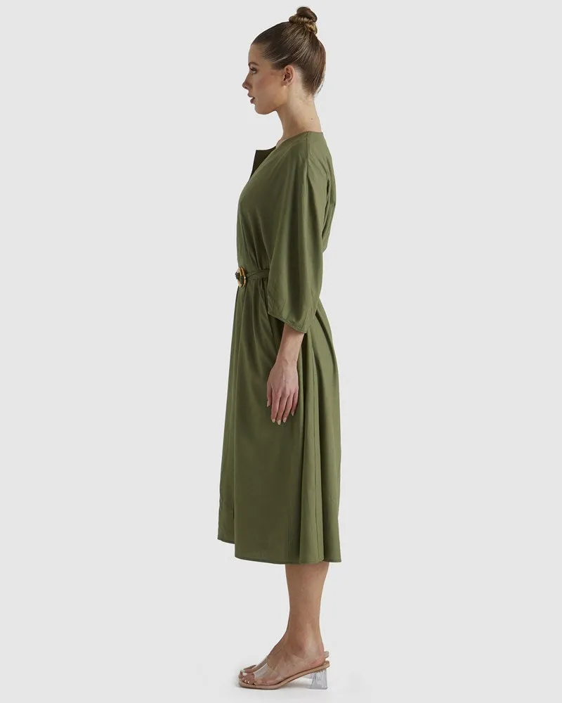 Fate Shoreline Dress Khaki