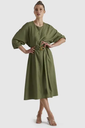 Fate Shoreline Dress Khaki