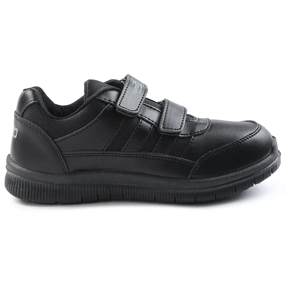 Force 10 Black Uniform Velcro School Shoe For Kids GOLA-03 By Liberty