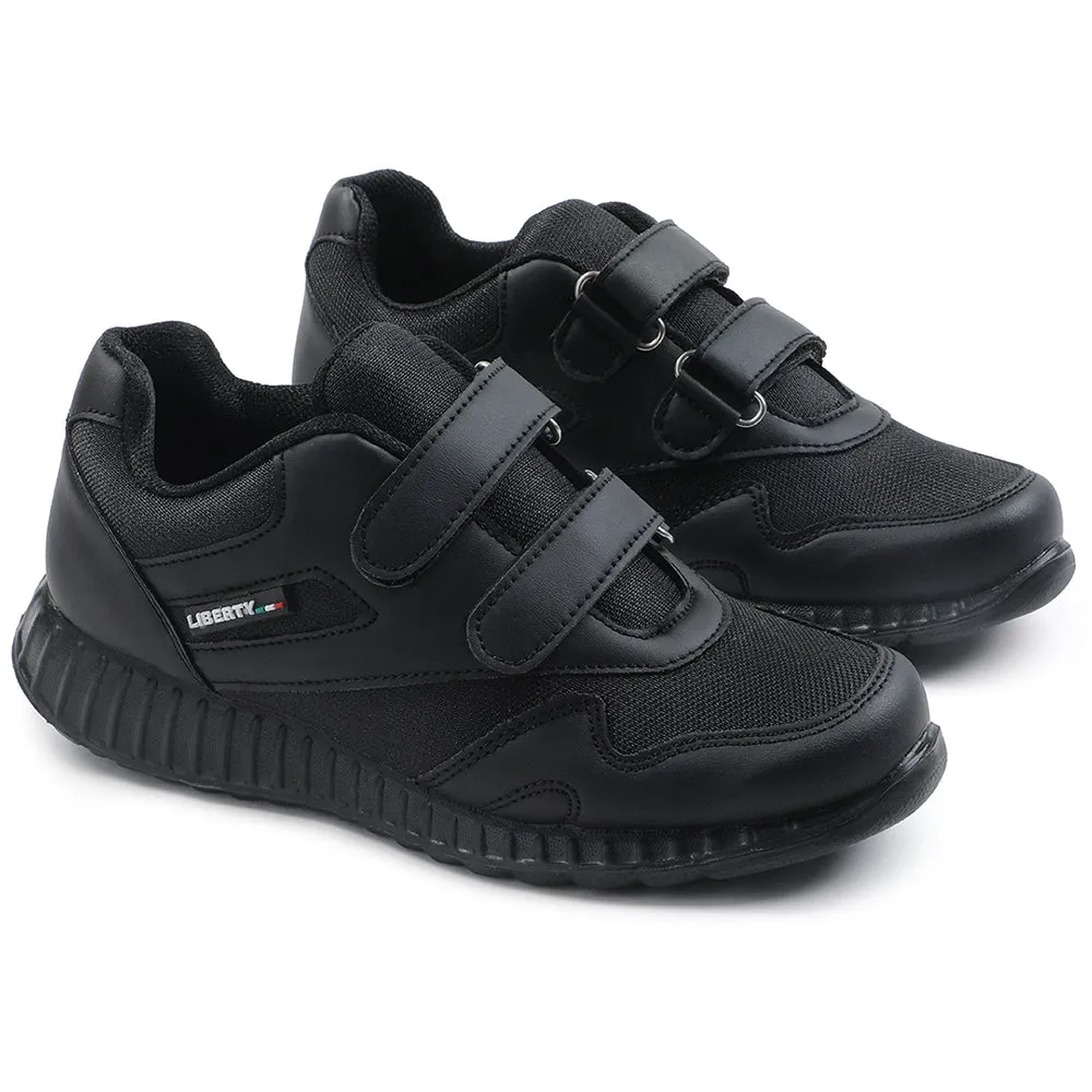 Force 10 Black Velcro Uniform School Shoes For Kids 9906-90VGN By Liberty