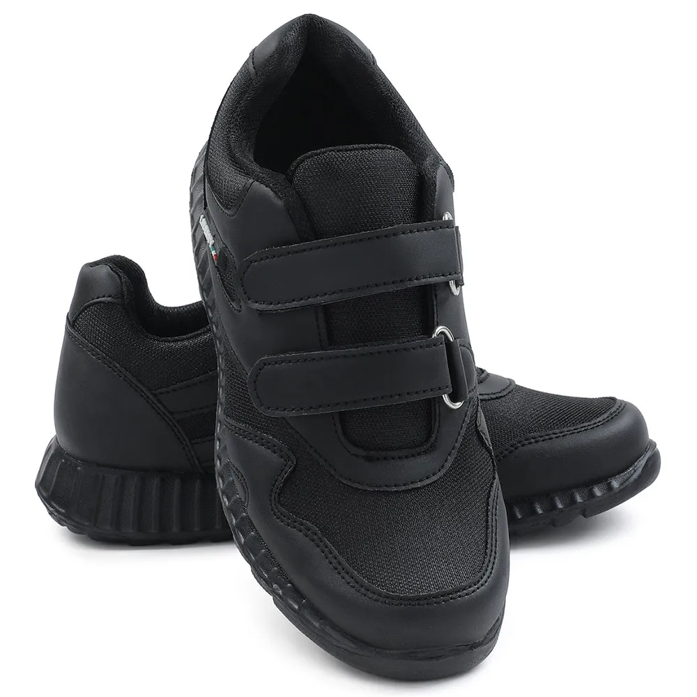Force 10 Black Velcro Uniform School Shoes For Kids 9906-90VGN By Liberty