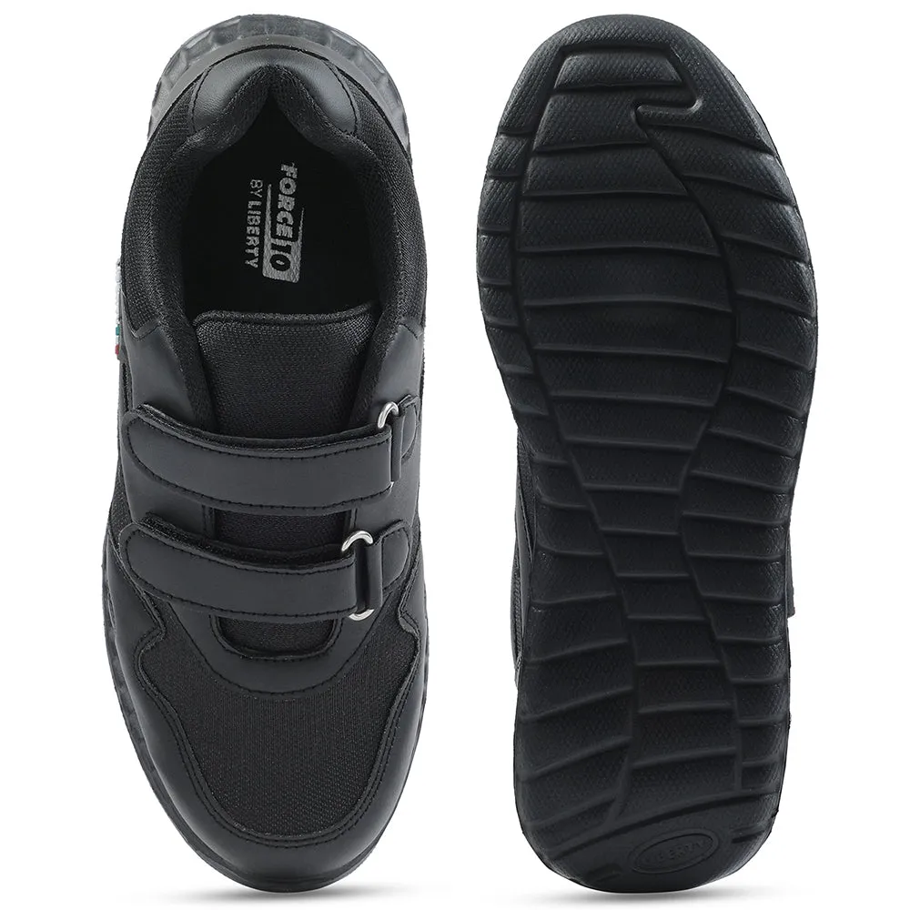Force 10 Black Velcro Uniform School Shoes For Kids 9906-90VGN By Liberty