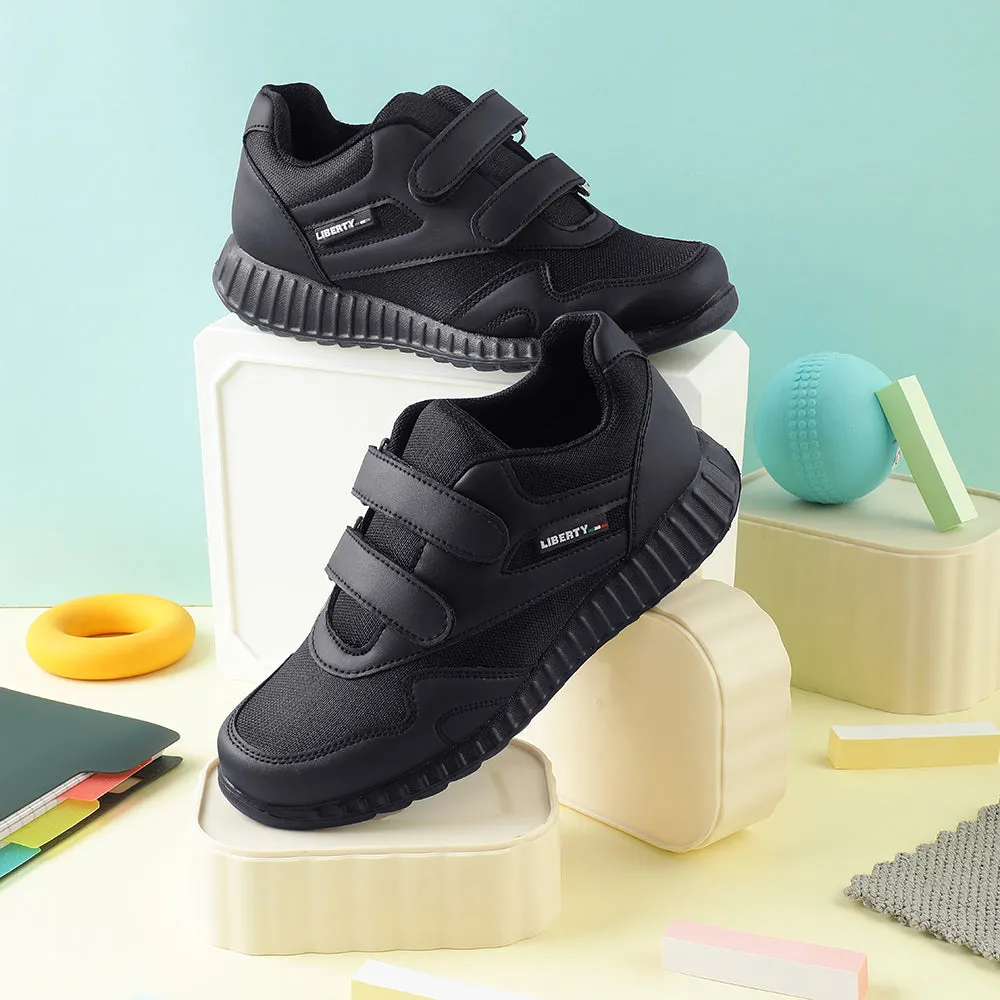 Force 10 Black Velcro Uniform School Shoes For Kids 9906-90VGN By Liberty