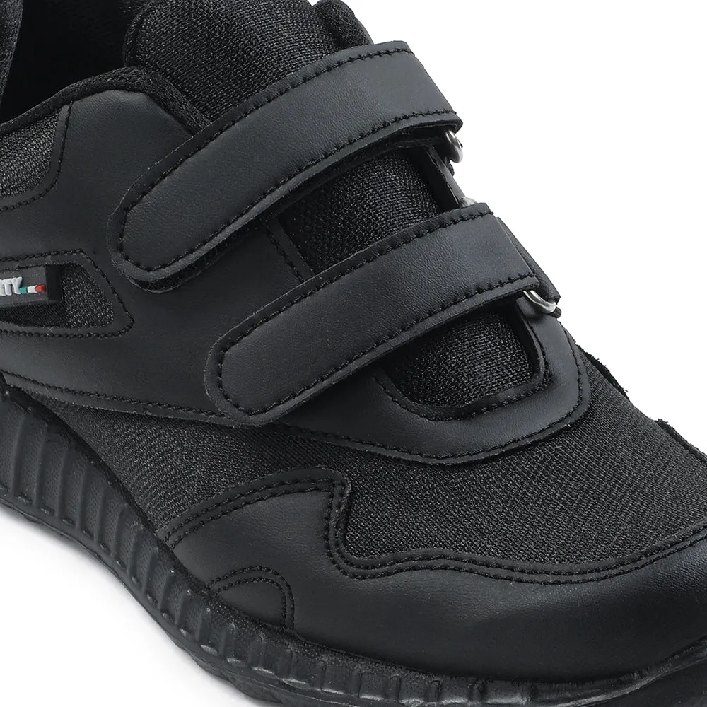 Force 10 Black Velcro Uniform School Shoes For Kids 9906-90VGN By Liberty