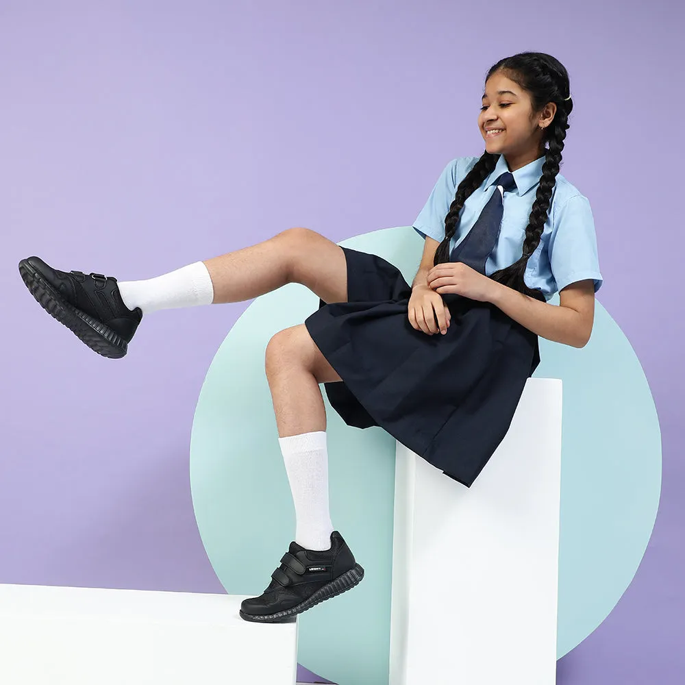 Force 10 Black Velcro Uniform School Shoes For Kids 9906-90VGN By Liberty