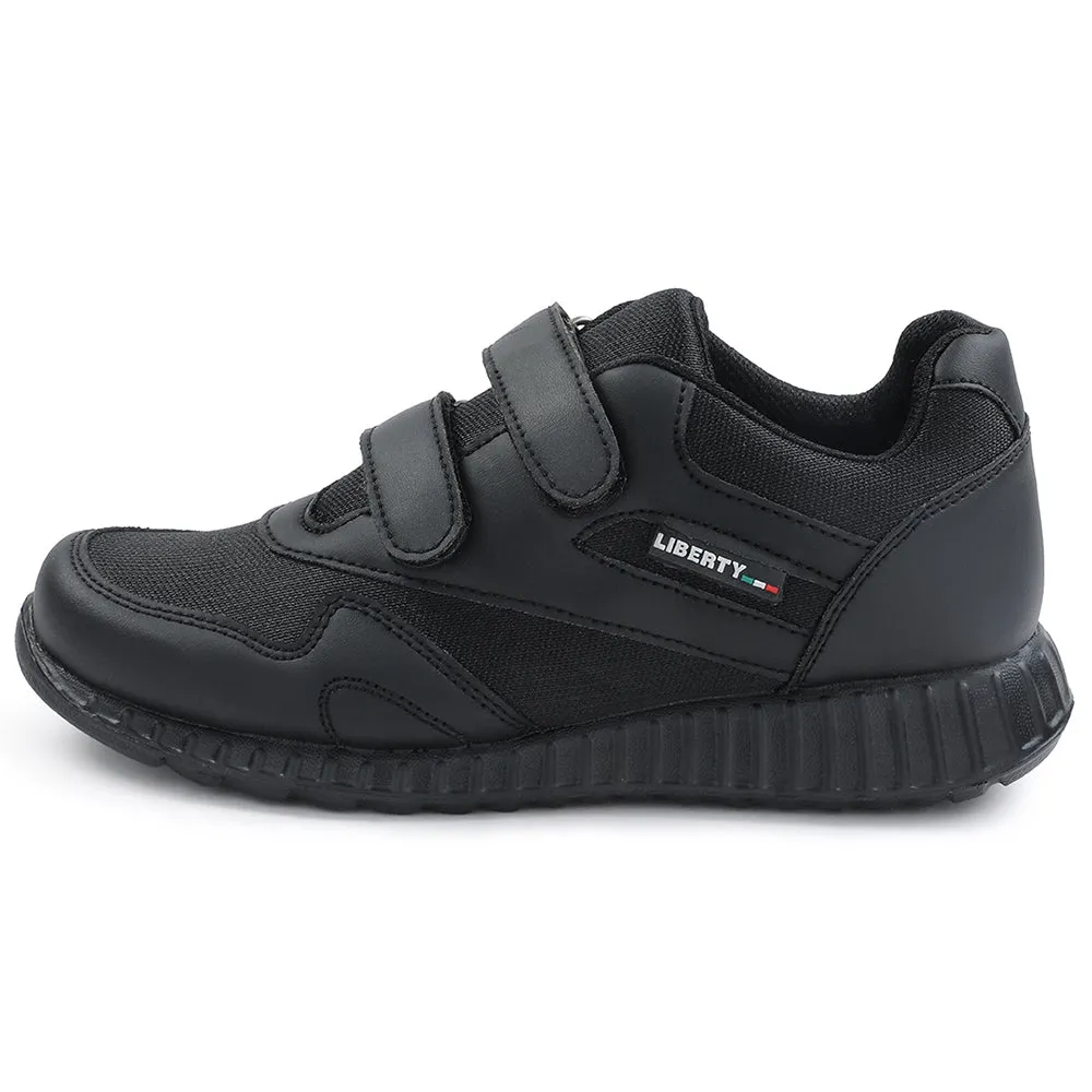 Force 10 Black Velcro Uniform School Shoes For Kids 9906-90VGN By Liberty