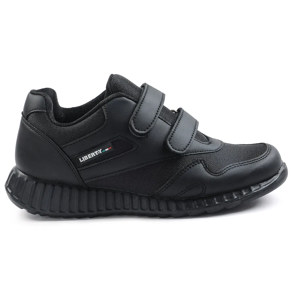 Force 10 Black Velcro Uniform School Shoes For Kids 9906-90VGN By Liberty