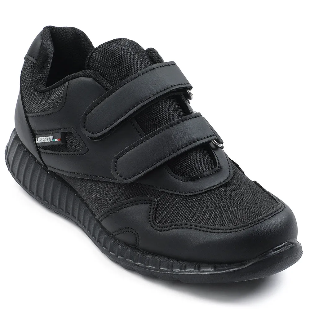 Force 10 Black Velcro Uniform School Shoes For Kids 9906-90VGN By Liberty