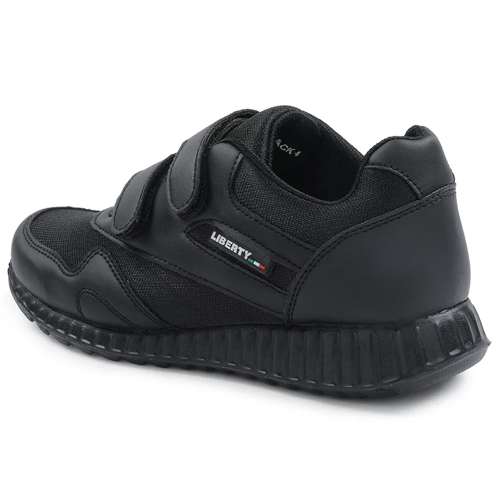 Force 10 Black Velcro Uniform School Shoes For Kids 9906-90VGN By Liberty