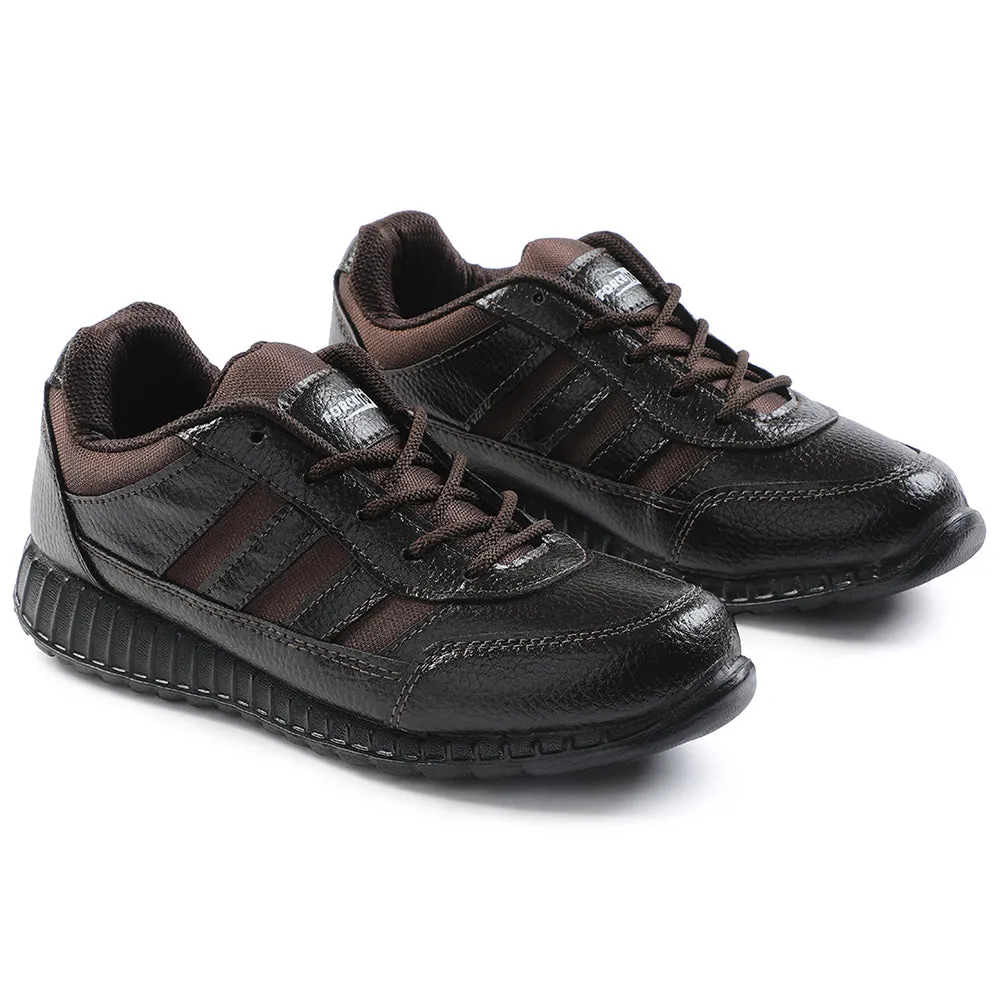 Force 10 Brown Lacing Uniform School Shoes For Kids ELECTRA By Liberty