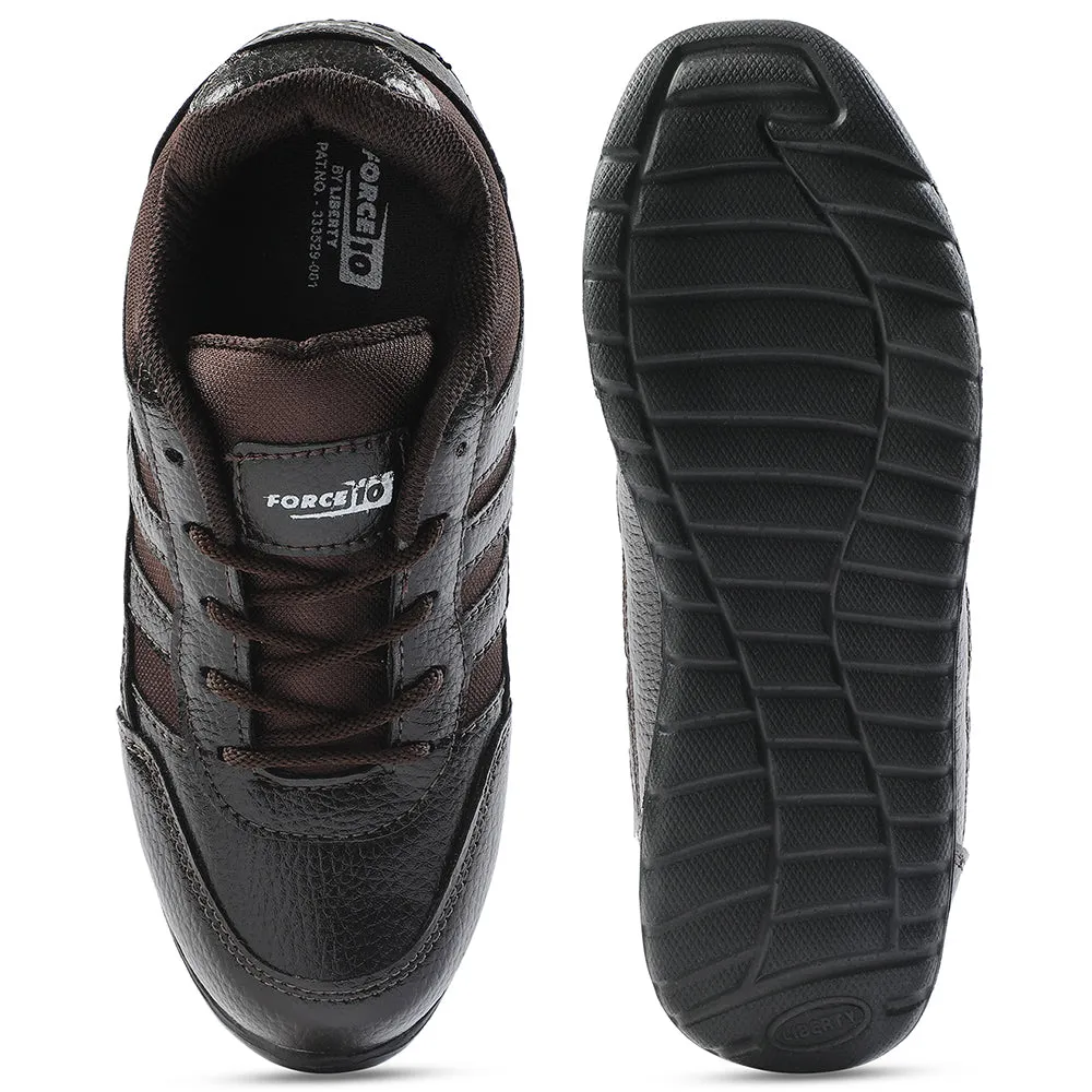 Force 10 Brown Lacing Uniform School Shoes For Kids ELECTRA By Liberty