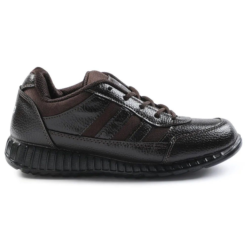 Force 10 Brown Lacing Uniform School Shoes For Kids ELECTRA By Liberty
