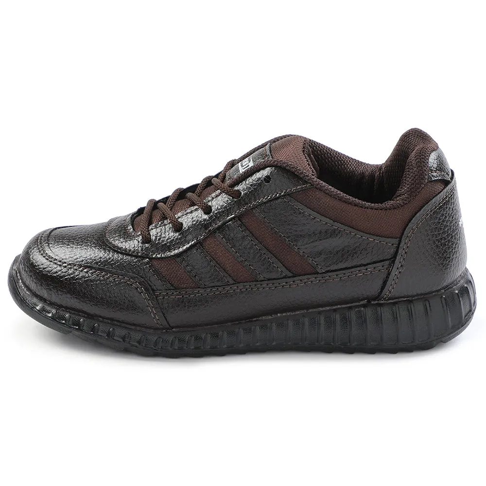 Force 10 Brown Lacing Uniform School Shoes For Kids ELECTRA By Liberty