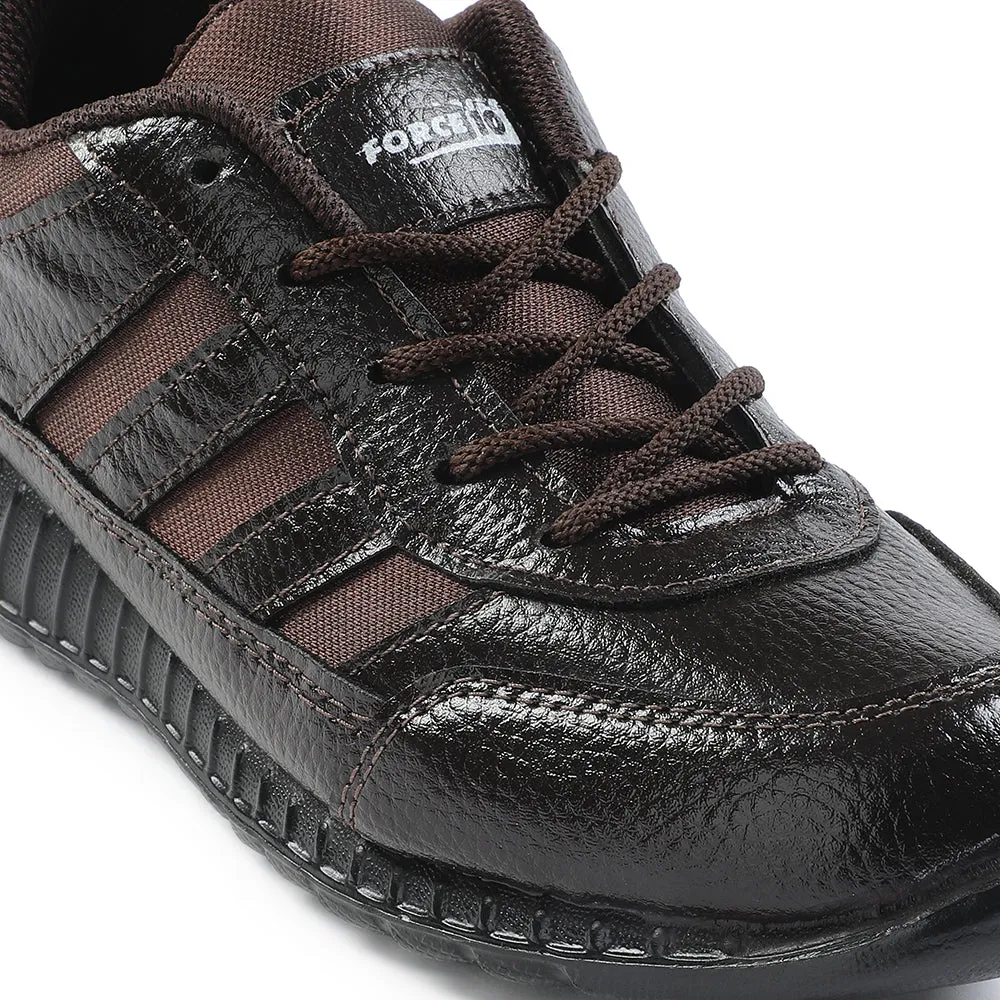 Force 10 Brown Lacing Uniform School Shoes For Kids ELECTRA By Liberty