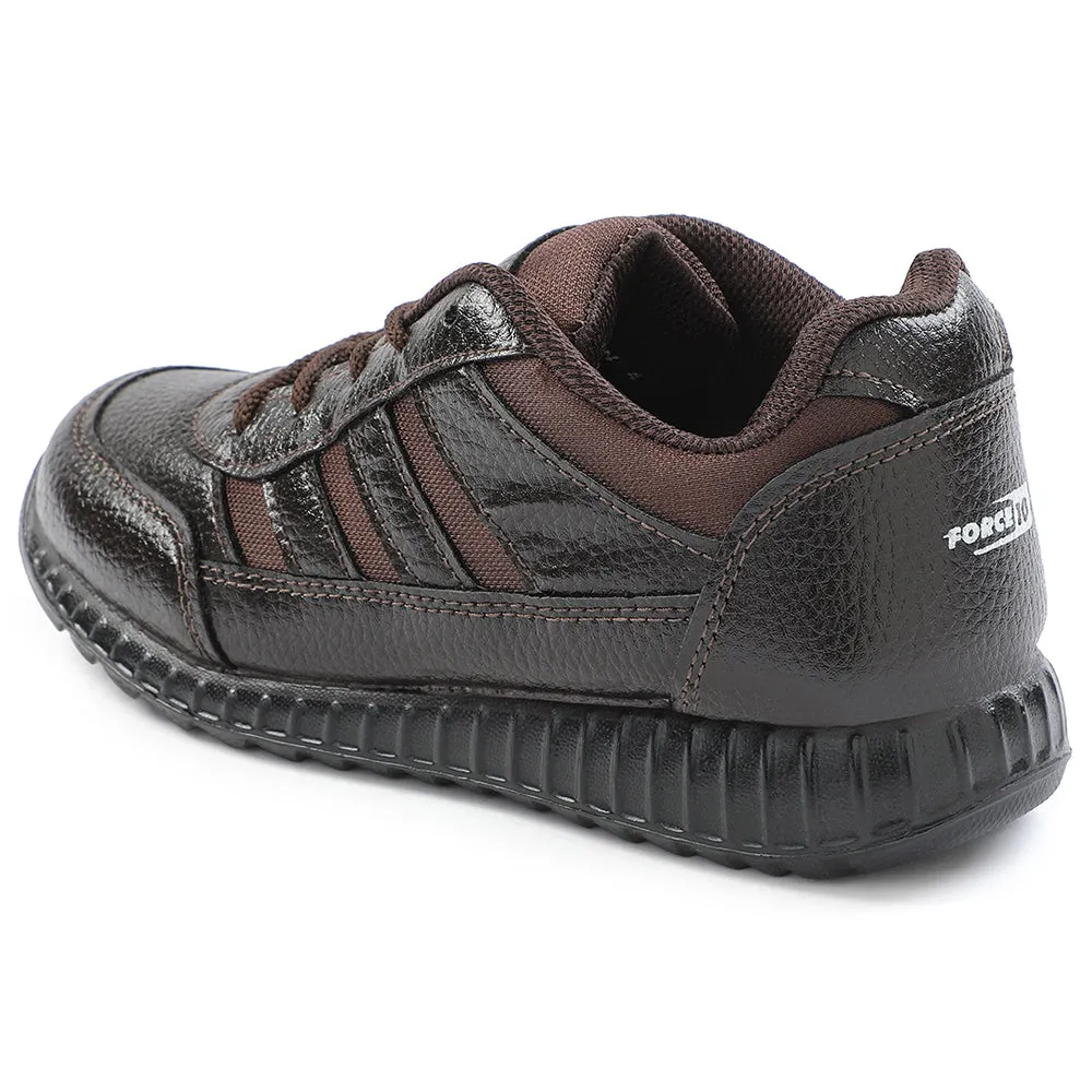 Force 10 Brown Lacing Uniform School Shoes For Kids ELECTRA By Liberty
