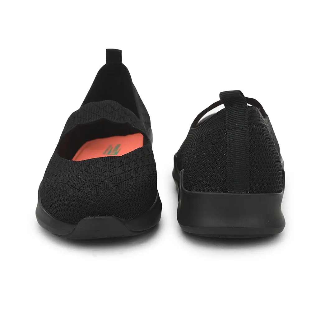 Force 10 Non Lacing Black Casual Slip on Shoes For Women AVILA-48 By Liberty