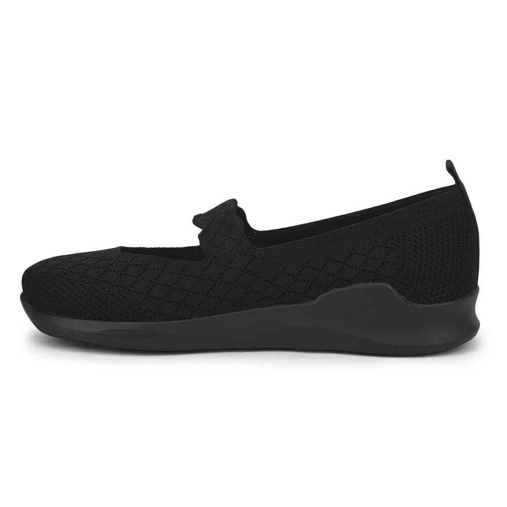 Force 10 Non Lacing Black Casual Slip on Shoes For Women AVILA-48 By Liberty