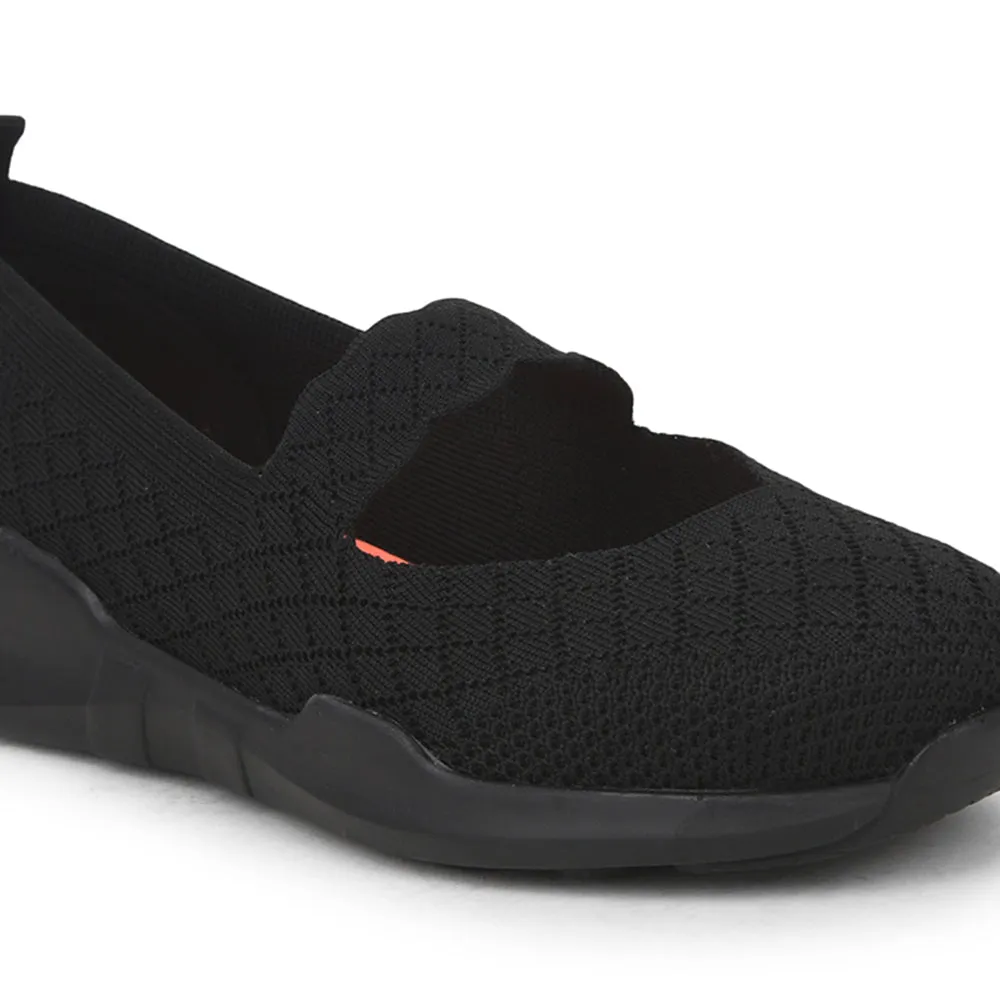 Force 10 Non Lacing Black Casual Slip on Shoes For Women AVILA-48 By Liberty