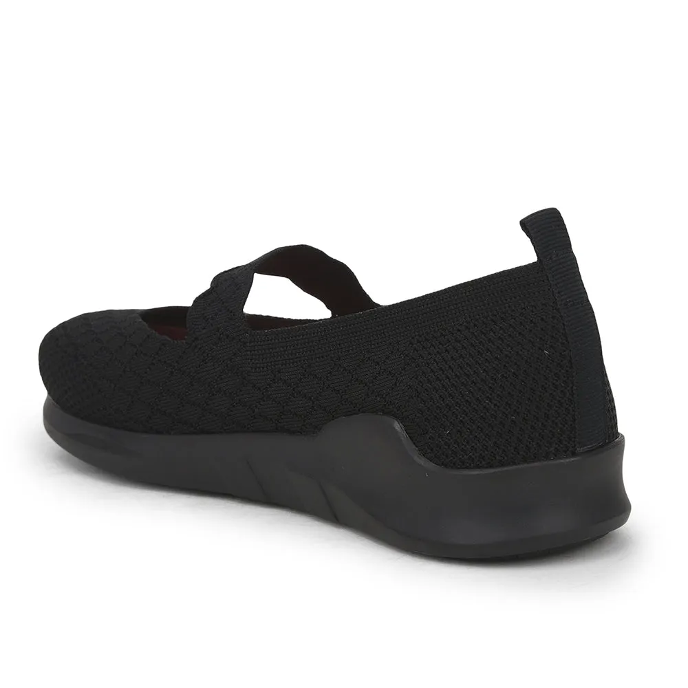 Force 10 Non Lacing Black Casual Slip on Shoes For Women AVILA-48 By Liberty